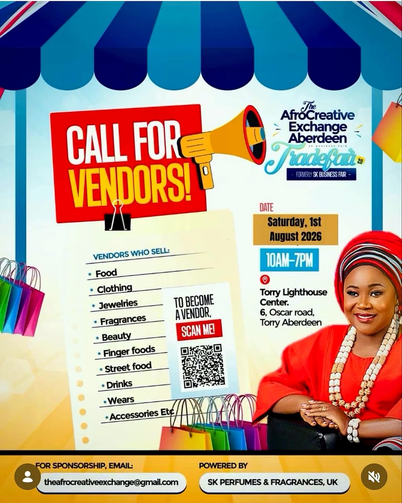 Aberdeen Trade Fair 2026 call for vendors flyer